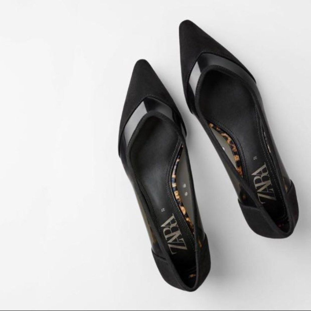 ZARA Pointed Flats in Black (US 8)